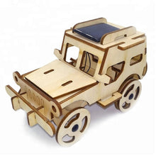 Load image into Gallery viewer, Model kit  4 x 4 Jeep Car solar power and motor 3D Ply Wood -craft kit- ages 3+