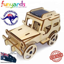 Load image into Gallery viewer, Model kit  4 x 4 Jeep Car solar power and motor 3D Ply Wood -craft kit- ages 3+