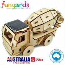 Load image into Gallery viewer, Model kit Construction Cement truck with solar power and motor 3D Ply Wood -craft kit- ages 3+
