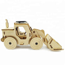 Load image into Gallery viewer, Model digger Bulldozer construction truck plywood model-includes Motor or Solar power