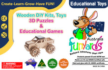 Load image into Gallery viewer, Model kit  4 x 4 Truck Car Solar powered 3D Ply Wood -craft kit with MOTOR (solar or battery).