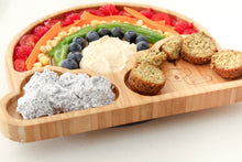Load image into Gallery viewer, Toddlers mealtime Plate 100% sustainable bamboo-Rainbow Plate with Suction