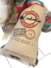 Load image into Gallery viewer, Christmas Santa Gift Sacks Stockings Large Canvas  50 cm x 70 cm Kids Gift Bag
