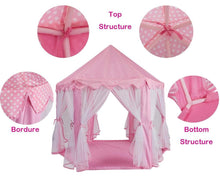 Load image into Gallery viewer, Princess Indoor Playhouse Toy Play Tent for Kids Toddlers and Carry Bag (Pink)