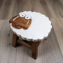 Load image into Gallery viewer, Kids Chair Wooden Stool Animal SHEEP Theme Children’s Chair and Toddlers Stepping Stool..