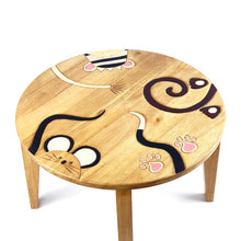 Load image into Gallery viewer, Kids Wooden Monkey Tails Table + 4 animal stools complete set -hand carved Timber Children Furniture.