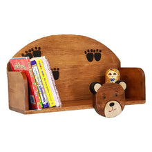 Load image into Gallery viewer, Children's book shelf Bear theme for children's room with mounting pins