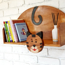 Load image into Gallery viewer, Wooden Wall Mounted Book Shelf CAT theme for children's room