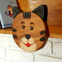 Load image into Gallery viewer, Wooden Wall Mounted Book Shelf CAT theme for children's room
