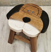 Load image into Gallery viewer, Kids Wooden LION Table + 4 animal stools complete set hand carved Timber Children Furniture.