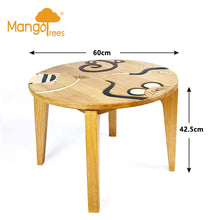 Load image into Gallery viewer, Hand Carved Children's Table Wooden Animals Theme.