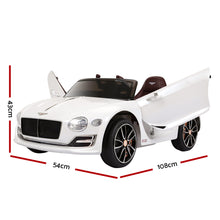 Load image into Gallery viewer, Bentley Kids Ride On Car Licensed Electric Toys 12V Battery Remote Cars White