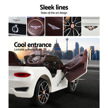 Load image into Gallery viewer, Bentley Kids Ride On Car Licensed Electric Toys 12V Battery Remote Cars White