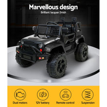 Load image into Gallery viewer, Rigo Kids Ride On Car Electric 12V Car Toys Jeep Battery Remote Control Black