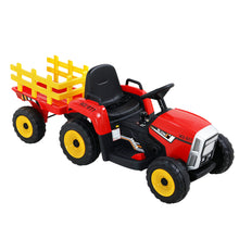 Load image into Gallery viewer, Rigo Ride On Car Tractor Trailer Toy Kids Electric Cars 12V Battery Red