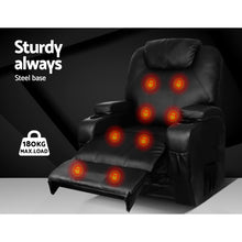 Load image into Gallery viewer, Artiss Recliner Chair Electric Massage Chairs Heated Lounge Sofa Leather