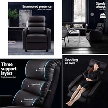 Load image into Gallery viewer, Artiss Luxury Recliner Chair Chairs Lounge Armchair Sofa Leather Cover Brown