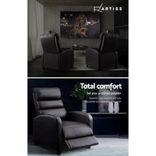 Load image into Gallery viewer, Artiss Luxury Recliner Chair Chairs Lounge Armchair Sofa Leather Cover Brown