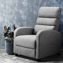 Load image into Gallery viewer, Artiss Luxury Recliner Chair Chairs Lounge Armchair Sofa Fabric Cover Grey