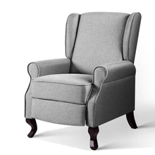 Load image into Gallery viewer, Artiss Recliner Chair Luxury Lounge Armchair Single Sofa Couch Fabric Grey
