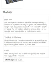 Load image into Gallery viewer, Thai kapok cushion Roll Out Mattress Foldout Mat relaxation, camping or Yoga Matt Natural Kapok Filled Red Blue Green dark red