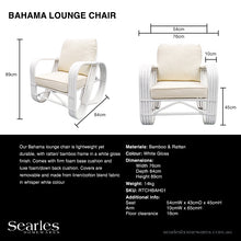 Load image into Gallery viewer, Bahama Lounge Chair rattan & bamboo frame