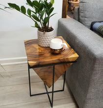 Load image into Gallery viewer, Pyramid Side Table/Corner Stool/Plant Stand Raintree Wood Natural Finish