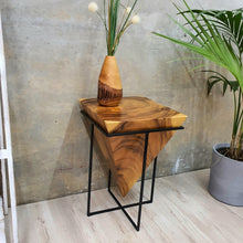 Load image into Gallery viewer, Pyramid Side Table/Corner Stool/Plant Stand Raintree Wood Natural Finish