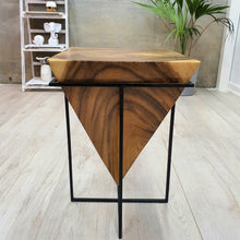 Load image into Gallery viewer, Pyramid Side Table/Corner Stool/Plant Stand Raintree Wood Natural Finish