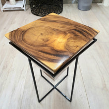 Load image into Gallery viewer, Pyramid Side Table/Corner Stool/Plant Stand Raintree Wood Natural Finish