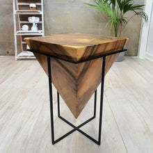 Load image into Gallery viewer, Pyramid Side Table/Corner Stool/Plant Stand Raintree Wood Natural Finish