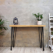 Load image into Gallery viewer, Crestwood Unique Raintree Wood Console Table, Hallway Table 1 Meter 100cm from 1 piece solid wood-Thin long legs
