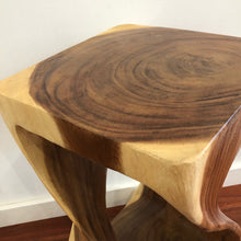 Load image into Gallery viewer, Single twisted stool-Raintree Wood Stool/Corner side Table Lamp Table Carved out of a Whole Tree Trunk.