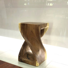 Load image into Gallery viewer, The twist-Raintree Wood Stool/Corner side Table/Lamp Table Carved out of a Whole Tree Trunk.