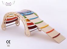 Load image into Gallery viewer, XXL JUMBO Rocker Montessori Rainbow Swing Rocker with climbing RAMP and Slide combo for kids, Rocker board, indoor play.