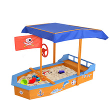 Load image into Gallery viewer, Keezi Boat-shaped Canopy Sand Pit