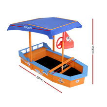 Load image into Gallery viewer, Keezi Boat-shaped Canopy Sand Pit