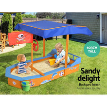 Load image into Gallery viewer, Keezi Boat-shaped Canopy Sand Pit