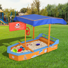 Load image into Gallery viewer, Keezi Boat-shaped Canopy Sand Pit