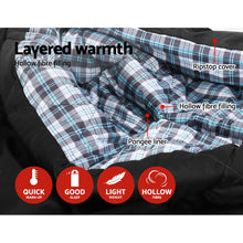 Load image into Gallery viewer, Weisshorn Sleeping Bag Bags Double Camping Hiking -10°C to 15°C Tent Winter Thermal Grey