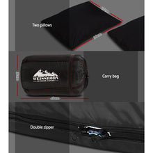 Load image into Gallery viewer, Weisshorn Sleeping Bag Bags Double Camping Hiking -10°C to 15°C Tent Winter Thermal Grey