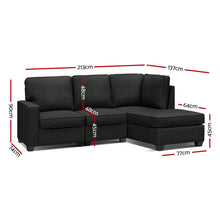 Load image into Gallery viewer, Artiss Sofa Lounge Set 4 Seater Modular Chaise Chair Couch Fabric Dark Grey