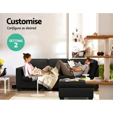 Load image into Gallery viewer, Artiss Sofa Lounge Set 4 Seater Modular Chaise Chair Couch Fabric Dark Grey