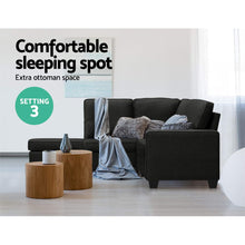 Load image into Gallery viewer, Artiss Sofa Lounge Set 4 Seater Modular Chaise Chair Couch Fabric Dark Grey