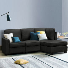 Load image into Gallery viewer, Artiss Sofa Lounge Set 4 Seater Modular Chaise Chair Couch Fabric Dark Grey