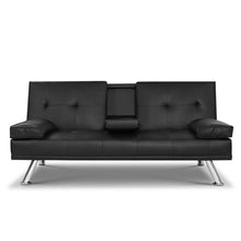 Load image into Gallery viewer, Artiss Sofa Bed Lounge Futon Couch 3 Seater Leather Cup Holder Recliner