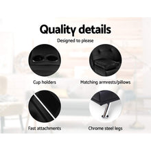 Load image into Gallery viewer, Artiss Sofa Bed Lounge Futon Couch 3 Seater Leather Cup Holder Recliner