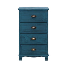 Load image into Gallery viewer, Artiss Bedside Tables Drawers Cabinet Vintage 4 Chest of Drawers Blue Nightstand