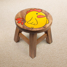 Load image into Gallery viewer, Children's Wooden Stool Chicken Themed Chair Toddlers Step sitting Stool.