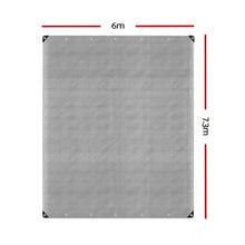 Load image into Gallery viewer, Instahut 6x7.3m Tarp Camping Tarps Poly Tarpaulin Heavy Duty Cover 180gsm Silver